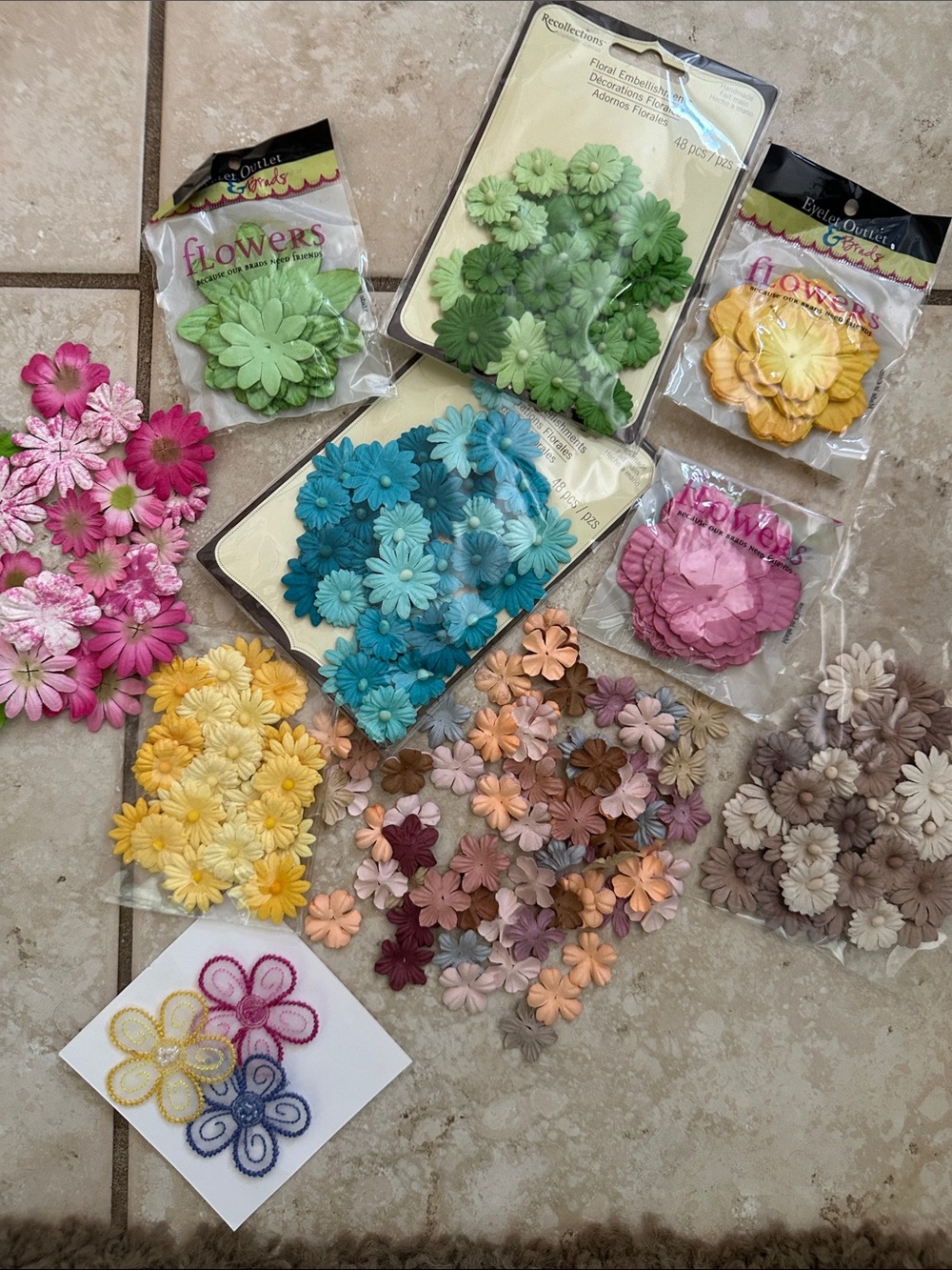 Lot of craft flowers